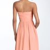 Donna Morgan Strapless Silk Chiffon Dress in Pink (peach fuzz) - Lyst