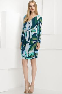 Emilio Pucci Geometric Print Wrap Dress - Lyst