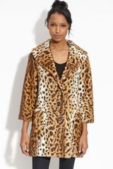Guess Leopard Print Faux Fur Coat
