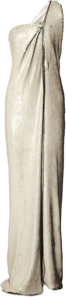 Halston Sequined One-shoulder Gown - Lyst