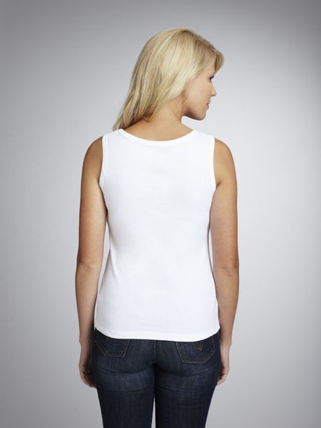 John Lewis Women Jersey Sleeveless Tank Top White in White | Lyst