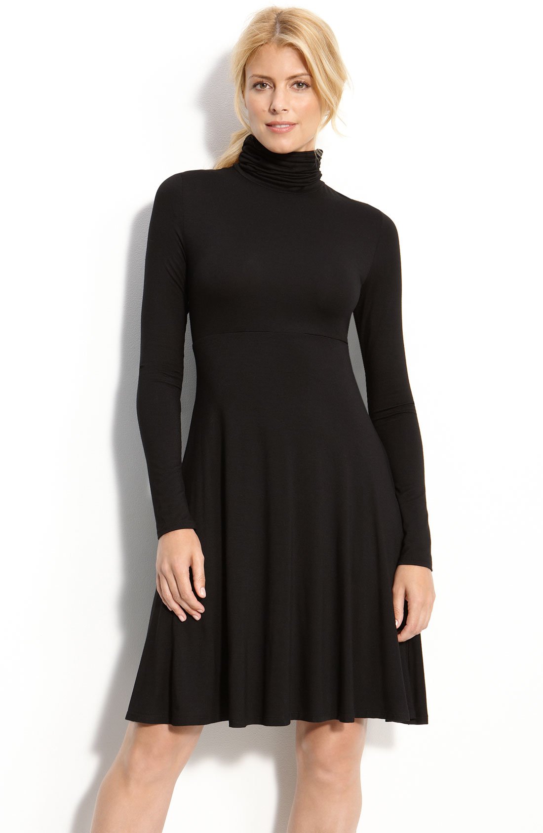 gestuz bima turtleneck dress black