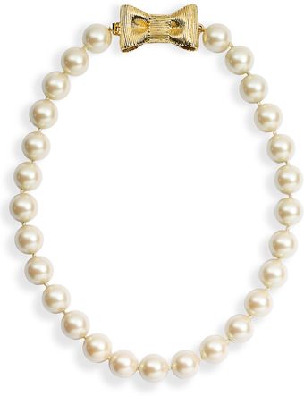 Kate Spade All Wrapped Up Glass Pearl Short Necklace - Lyst