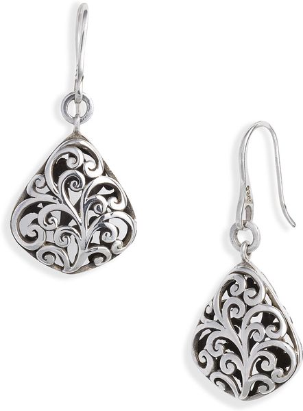 Lois Hill Cage Diamond Shape Drop Earrings in Silver (sterling silver) - Lyst