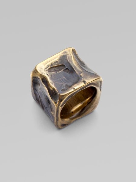 Maison Martin Margiela Square Brass Ring in Gold for Men - Lyst