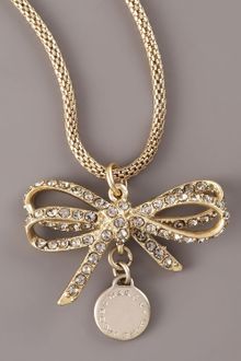 Marc By Marc Jacobs Pave Bow Pendant Necklace - Lyst