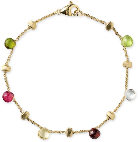 Marco Bicego Paradise Single Strand Bracelet in Yellow (yellow gold/ multi) - Lyst