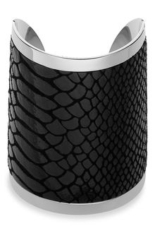 Michael by Michael Kors Michael Kors Large Embossed Leather Cuff - Lyst
