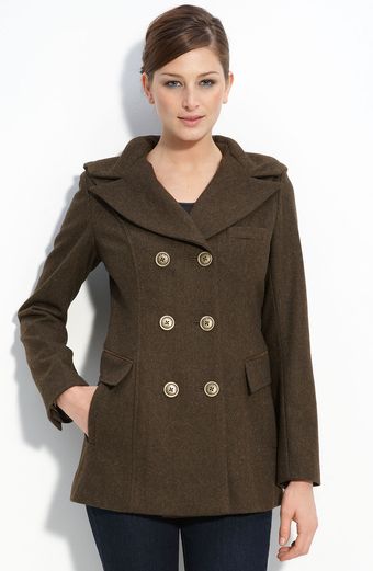 Miss Sixty Double Breasted Wool Blend Coat - Lyst