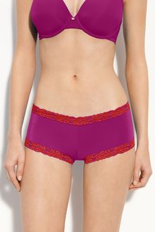 Natori Lace Trim Boyshorts - Lyst