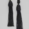 Oscar De La Renta Hematite Seed Beaded Fringe Earrings in Black - Lyst