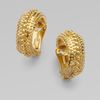 Oscar De La Renta Antiqued Gold Hoop Earrings in Gold - Lyst