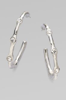 Oscar de la Renta Crystal Hoop Earrings/1¾ - Lyst