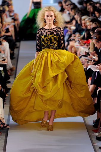 Oscar de la Renta Spring 2012 Sheer Floral Top - Lyst