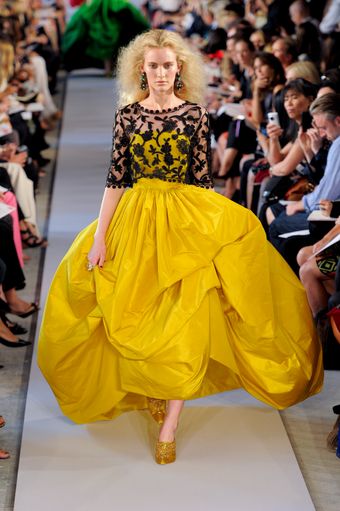 Oscar de la Renta Spring 2012 Yellow Voluminous Gown - Lyst