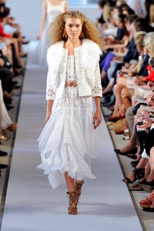 Oscar de la Renta Spring 2012 Sheer White Dress - Lyst