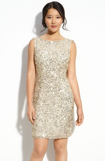  Drape Back Sequin Dress 