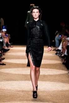 Proenza Schouler Spring 2012 Black Long-Sleeve Knee-Length Dress - Lyst