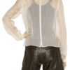 Robert Rodriguez Pleatfront Silkchiffon Blouse in White - Lyst