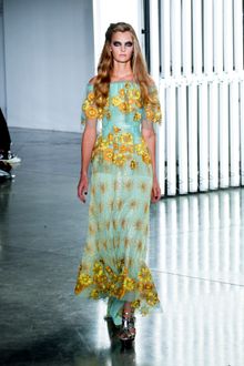 Rodarte Spring 2012 Embroided Silk And Chiffon Floral Dress - Lyst