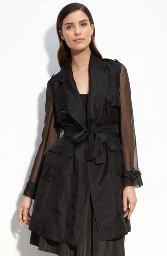 St. John Evening Silk Organza Trench Coat - Lyst