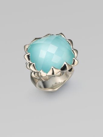  Blue Quartz & Sterling Silver Ring 