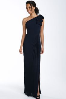 Tadashi Shoji Pleated Chiffon One Shoulder Gown - Lyst