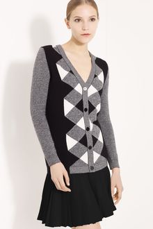 Valentino Argyle Wool & Cashmere Cardigan - Lyst