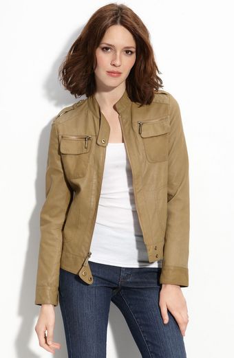  Lambskin Leather Jacket (petite) 