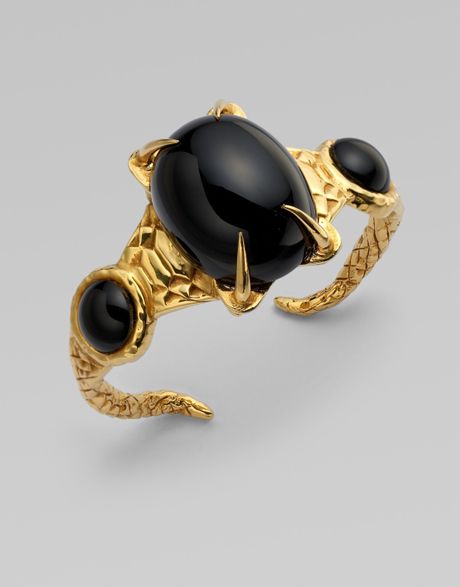 Yves Saint Laurent Beasty Bracelet in Gold (black) - Lyst