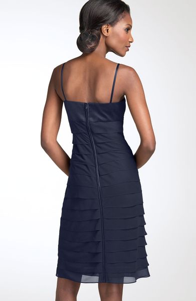 tiered navy dress