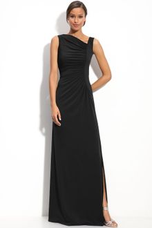 Calvin Klein Ruched Jersey Gown - Lyst