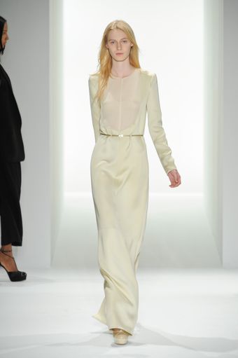 Calvin Klein Spring 2012 White Long Sleeve Maxi Dress - Lyst