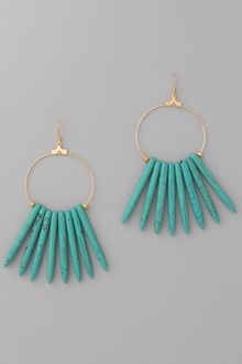 Kenneth Jay Lane Turquoise Hoop Earrings - Lyst