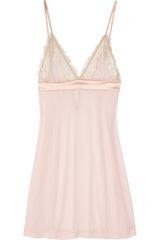 Mimi Holliday By Damaris Macaroon Silk-chiffon Chemise