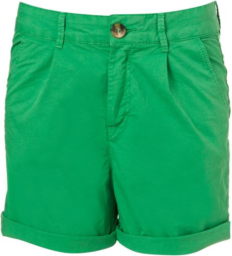 Topshop Chino Shorts in Green - Lyst