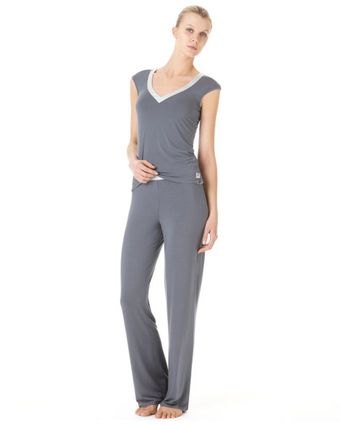  Essentials with Satin Trim Long Pajama Pants 