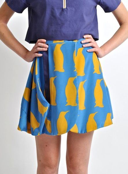 Charlotte Taylor Silk Penguin Alice Skirt  in Blue (purple) - Lyst