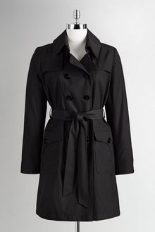 DKNY Petites Belted Trench Coat - Lyst