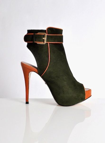 Eudon Choi Khaki Amp Orange Military Shoe Boots By in Green (khaki) - Lyst