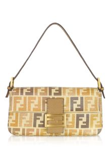 Fendi Brown Zucca Baguette Bag - Lyst