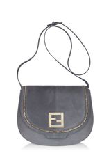 Fendi Shimmering Gray Shoulder Bag