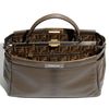 Fendi Peekaboo  Large Goatskin Leather Satchel in Gray (grey) - Lyst
