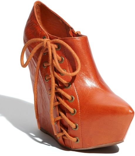 Jeffrey Campbell Zup Bootie in Orange (red leather) - Lyst