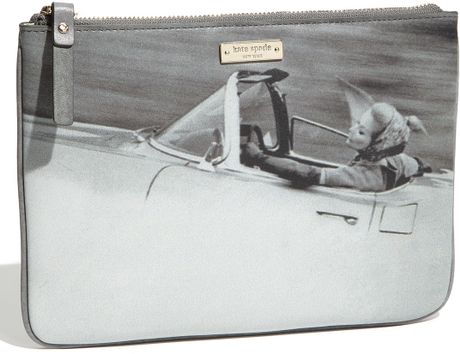 Kate Spade Lillian Bassman  Little Gia Pouch in Gray (lillian bassman print) - Lyst