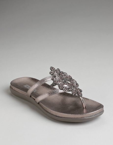Kenneth Cole Reaction Lacey Glam Thong Sandals in (pewter leather ... Kenneth Cole Reaction Lacey Glam Thong Sandals in (pewter leather ...