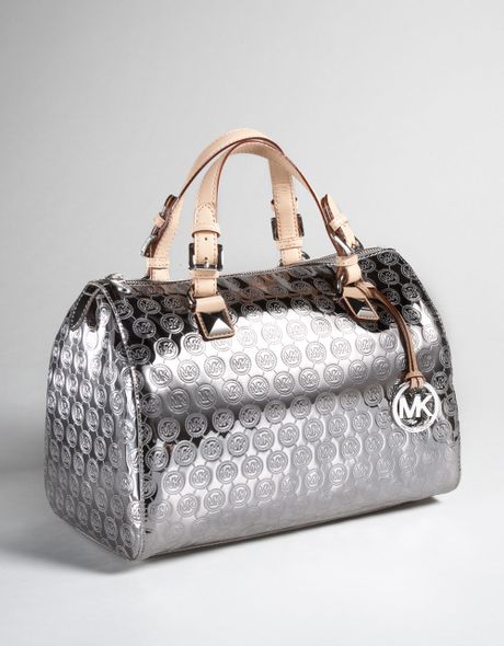 michael kors tote bag silver