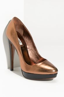 Miu Miu Metallic Leather Platform Pump - Lyst