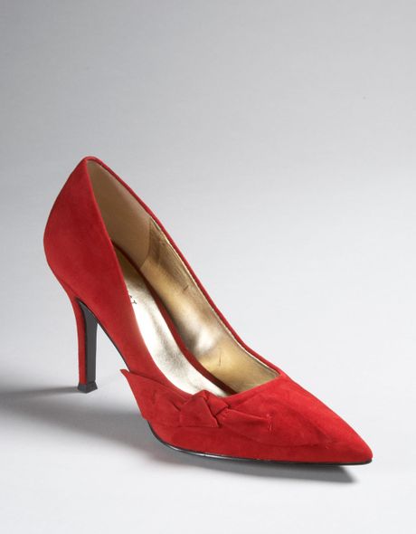 Nine West Frontal Pumps in (red suede) | Lyst