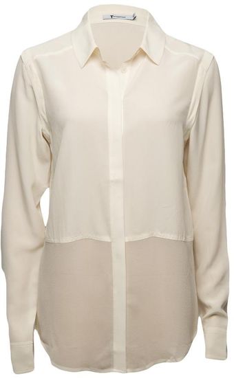 T By Alexander Wang Sheer-bottom Shirt - Lyst